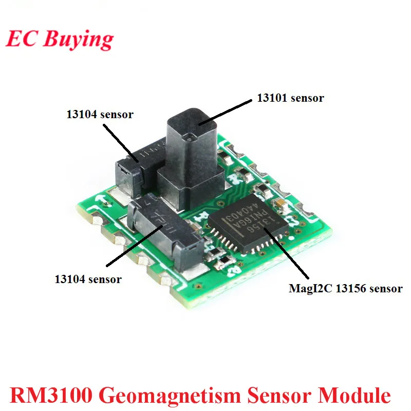 

PNI RM3100 Geomagnetism Sensor Module Triaxial Magnetic Field Sensor SPI Interface High Accuracy 13156 13104 13101
