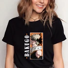 Забавная крутая футболка My Hero Академия бакуго и вайфу с графическим принтом японская модная аниме одежда черные белые хлопковые повседневные топы