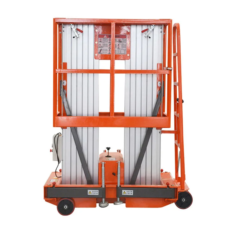 

China Qiyun CE&ISO Approved 12m Load 200kg Hydraulic Indoor and Outdoor Use Aerial Working Table Two Mast Aluminum Alloy Lift
