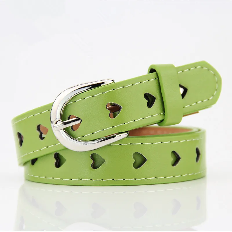 

Women Belt Heart Hollow Belt for Women Faux Leather Belt Without Drilling Jeans Metal Buckle Straps Waistband Decor Accessories