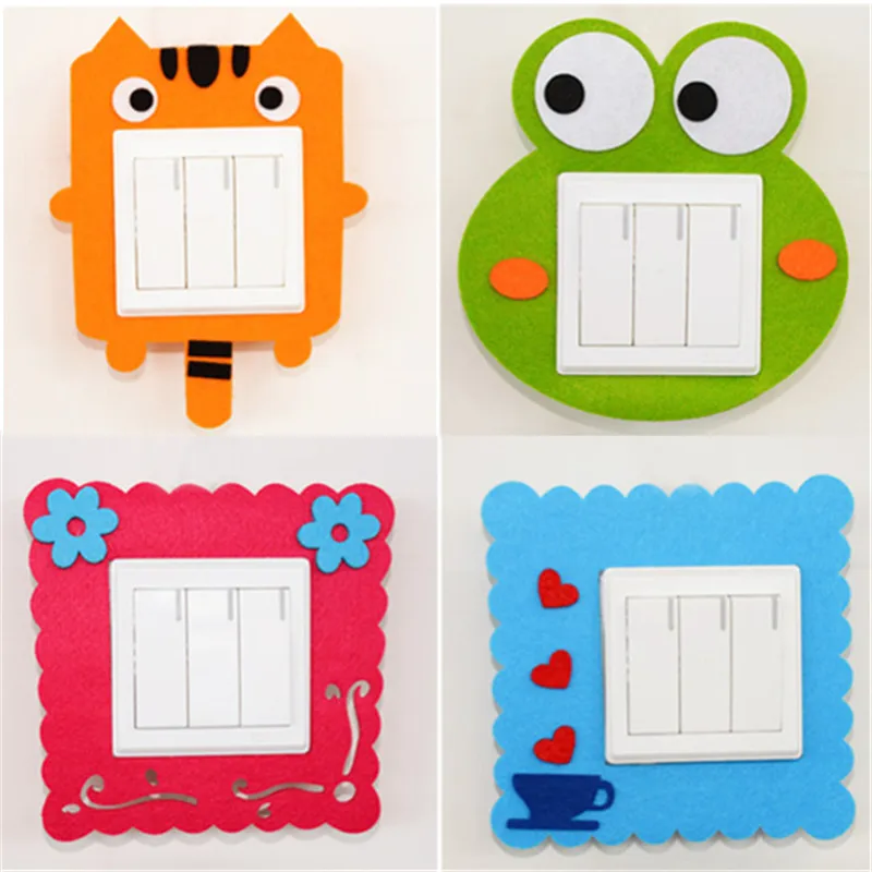 

16.5x16.5cm Creative Home Decoration Cartoon Felt Switch Sticker Decorative Switches For Living Room Bedroom Children