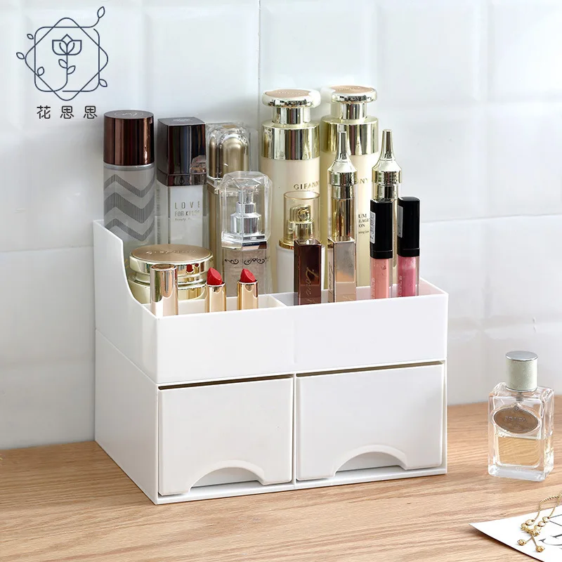 Косметический ящик для хранения многофункциональная двухслойная настольная