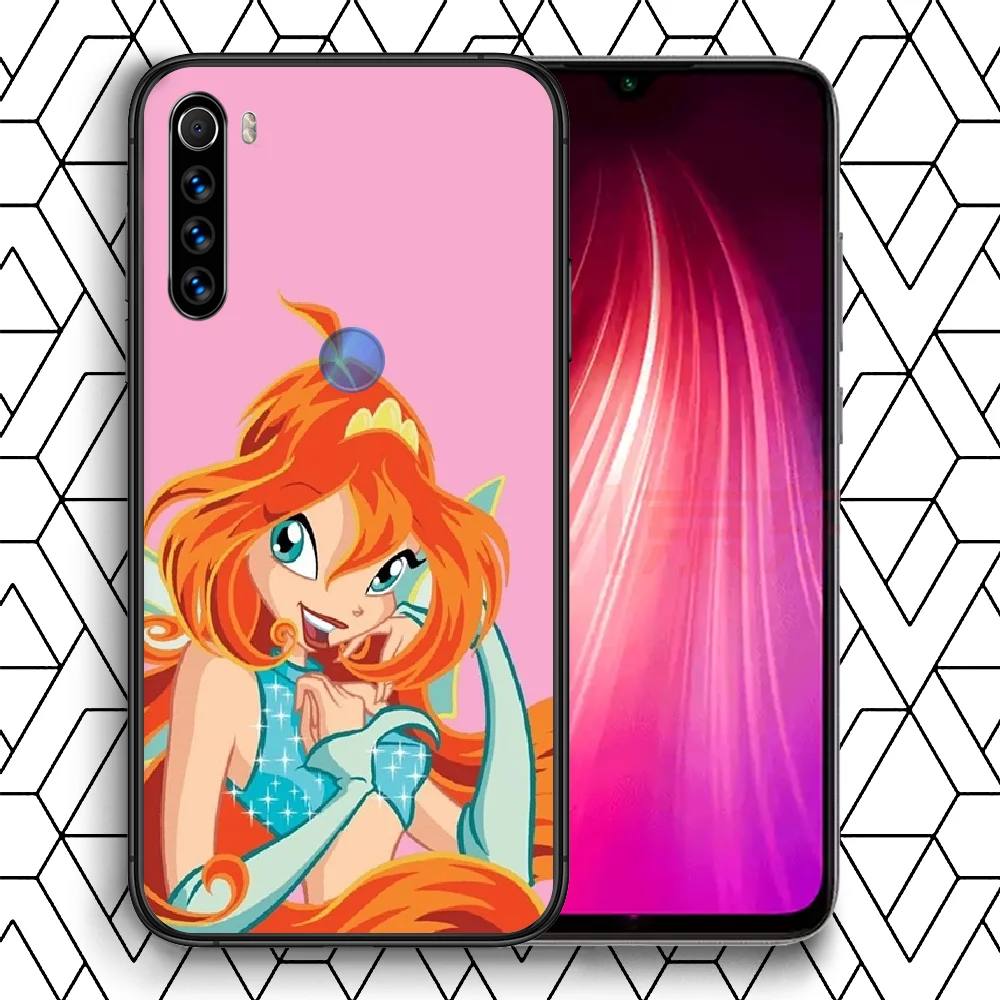 

cartoon lovely girl Winx Clubss Phone Case Cover Hull For XIAOMI Redmi 7 7a 8 8a 9 9a NOTE 6 7 8 8t 9 9s Pro Max 4X black