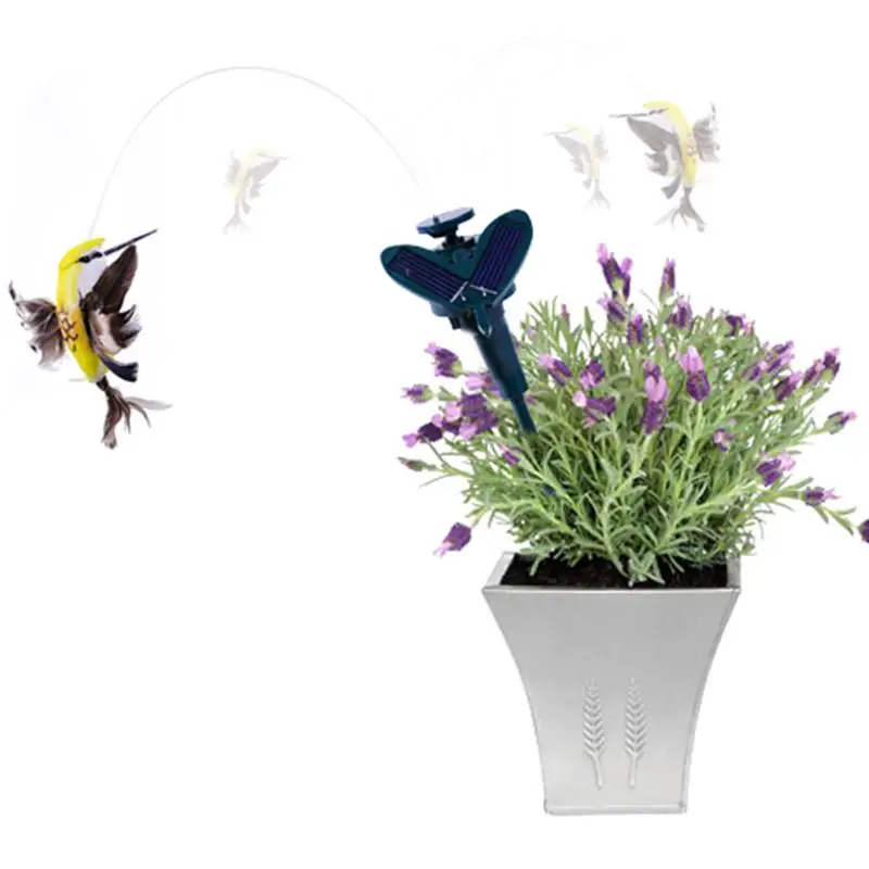 

На солнечных батареях горящая птица Летающий Сад Путь украшения стальной проволоки игрушки для домашних животных