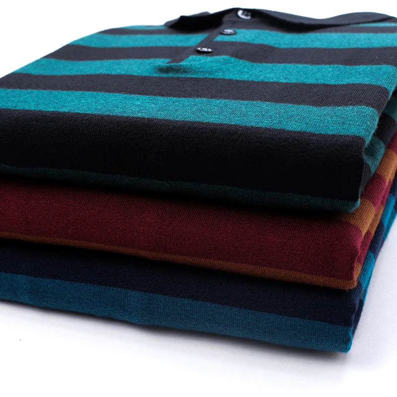 

Pullovers Men 2020 Striped Autumn New Turn-down Sweater Knitted Loose Clothes For Big Man Large Size 5XL 6XL 7XL 8XL 9866