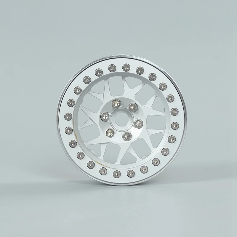 

5PCS Aluminum Alloy 2.2 Beadlock Wheel Rims for 1/10 RC Car Axial SCX10 RR10 Wraith 90056 Traxxas TRX4 TRX-6 Silver