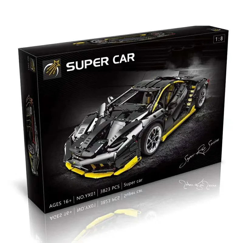 MOC Technic Супер гоночный автомобиль Aventador LP700-4 Roadste 1: 8 крутой черный 3823 шт Lamborghinis