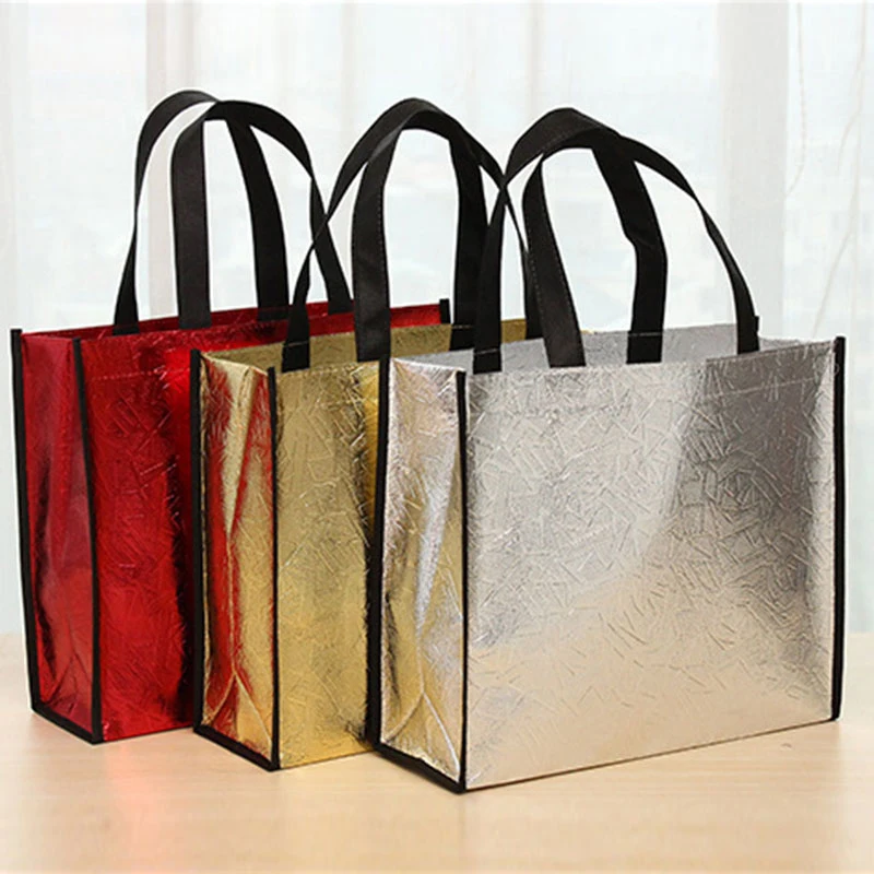 

2020 New Women Handbag Laser Fabric Non-woven Shoulder Bag Lady Single Casual Shopping Bags Large Capacity Tote Bolsa Silver
