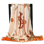 2021 роскошные шелковые весенне-осенние женские новые шелковые шарфы с принтом модная Солнцезащитная шаль шарф большого размера для туризма и морского побережья