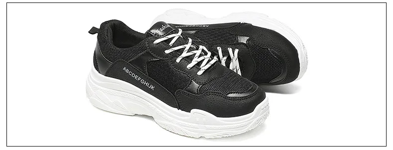 Женская спортивная обувь года моды Tenis Feminino летняя белая дышащая сетка кружева с толстым каблуком туфли на платформе расширенный супер