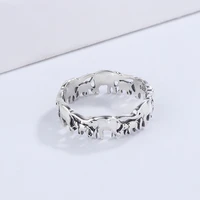 hot sales 925 sterling silver stackable animal collection elephant family finger rings for woman diy jewelry making fit pandora