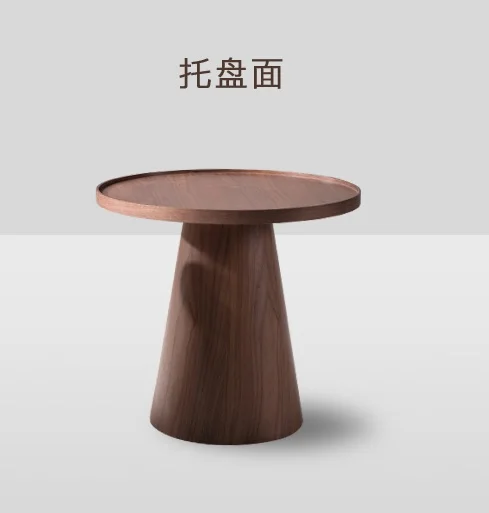 Круглый журнальный столик из фанеры 56 см с ореховым шпоном - Цвет: Tray Top