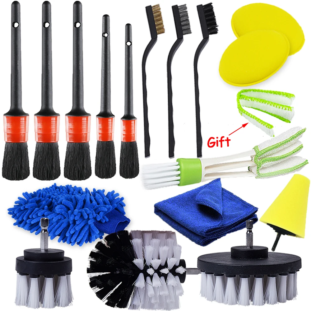 

Detailing Brush Power Scrubber Drill Brushes Car Cleaning Brush For Kitchen Window Carpet Leather Cleaning Sponge For Car Polish