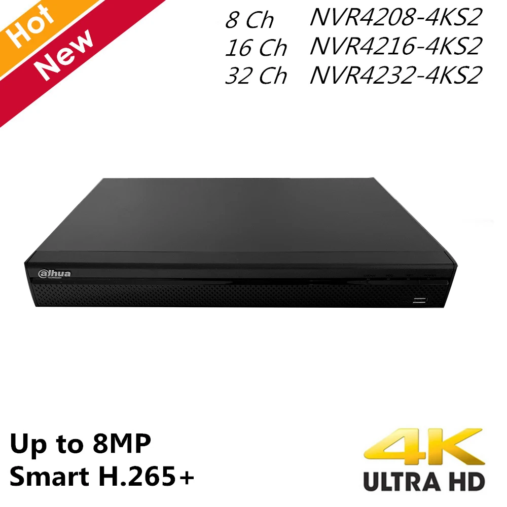 Dahua H.265 NVR 4k английская версия с 2 портами SATA 8 POE 4K 8ch рекордер для IP камеры система