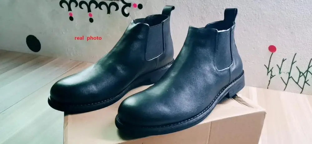 Ботинки Челси из натуральной кожи в европейском стиле черные/коричневые