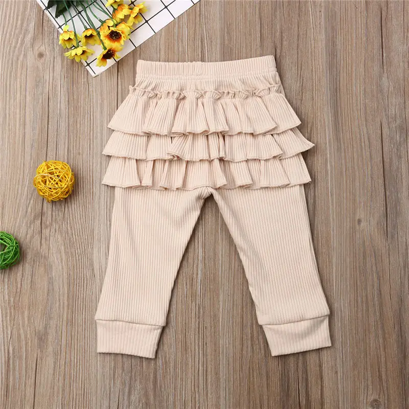От 0 до 3 лет штаны для новорожденных девочек Одежда малышей Леггинсы с оборками