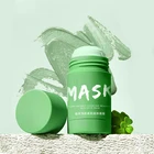 Очищающая однотонная маска с зеленым чаем, Очищающая маска для палочки пластилина, контроль жирности, против акне, баклажанов, уход за кожей, отбеливающий уход за лицом