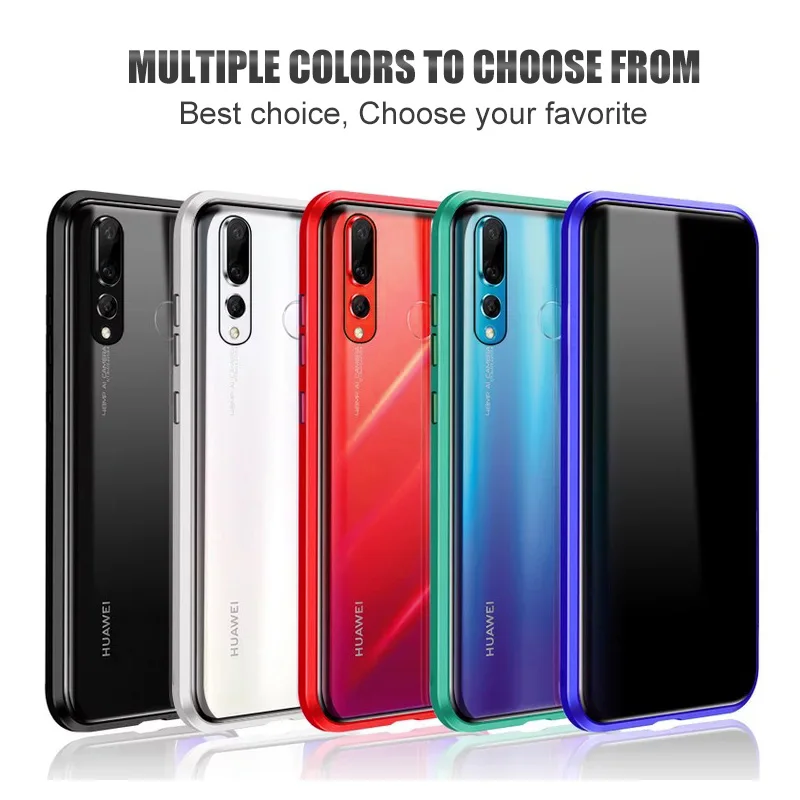Магнитный чехол для huawei P30 P20 Pro Honor 9X20 Pro mate 20 X Nova 4 5 5i Pro двусторонний металлический чехол из закаленного стекла