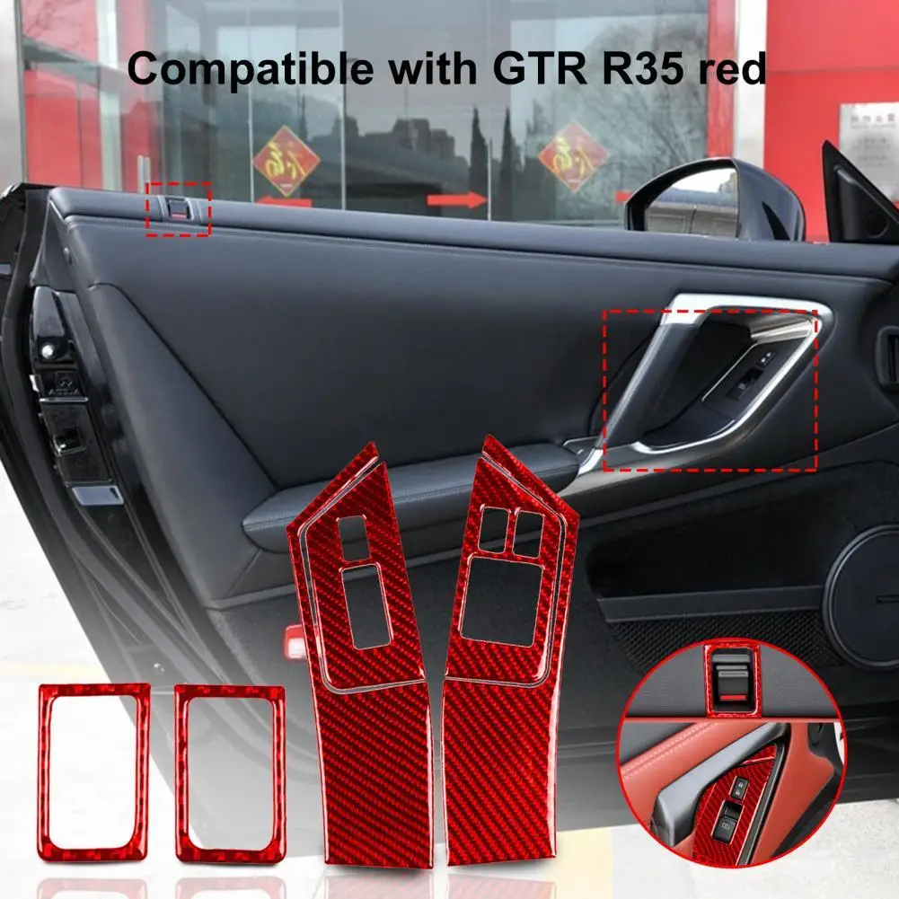 

6Pcs Door Lock Pins Frame Trim Waterproof Shiny Surface Lightweight Window Control Button Panel Trim Sticker Right Drive