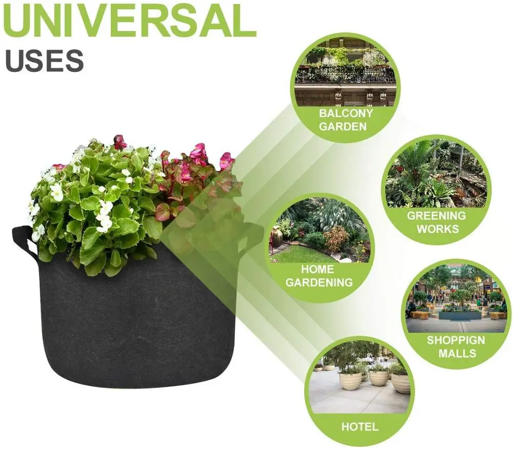 Мешки для выращивания 10 галлонов прочные горшки из нетканого материала растений