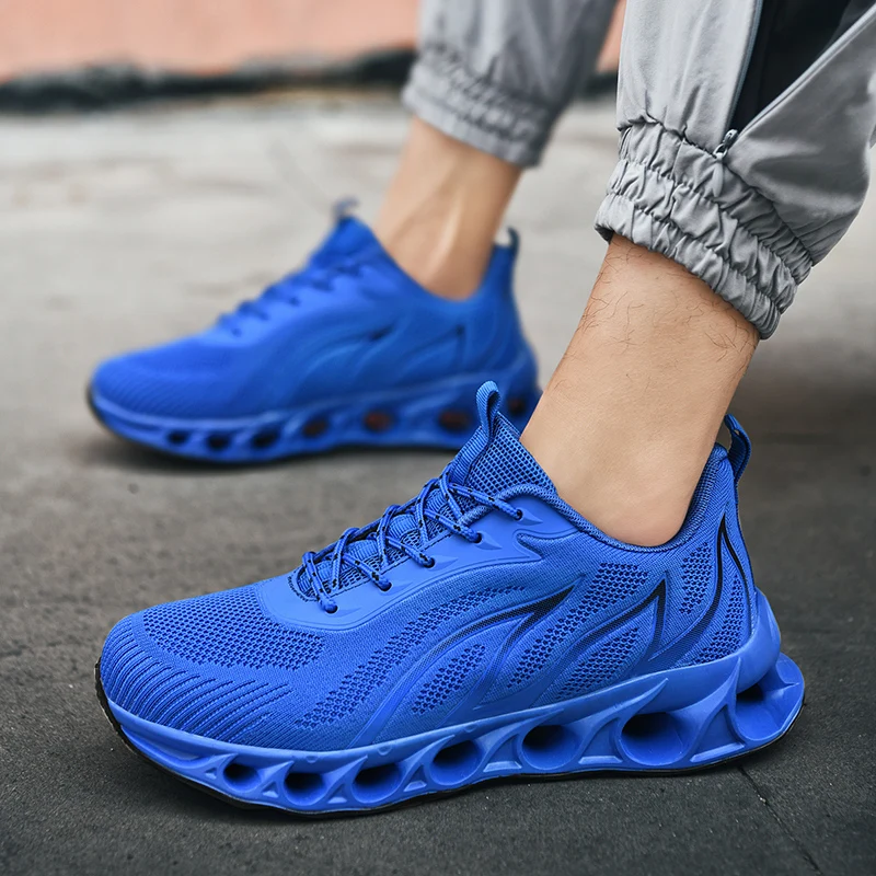 

Platform Hollow Men's Sneakers Flame Pattern Sport Shoes Male Laces Running Shoes for Men Outdoor Sports Sneakers Plus Size 151D