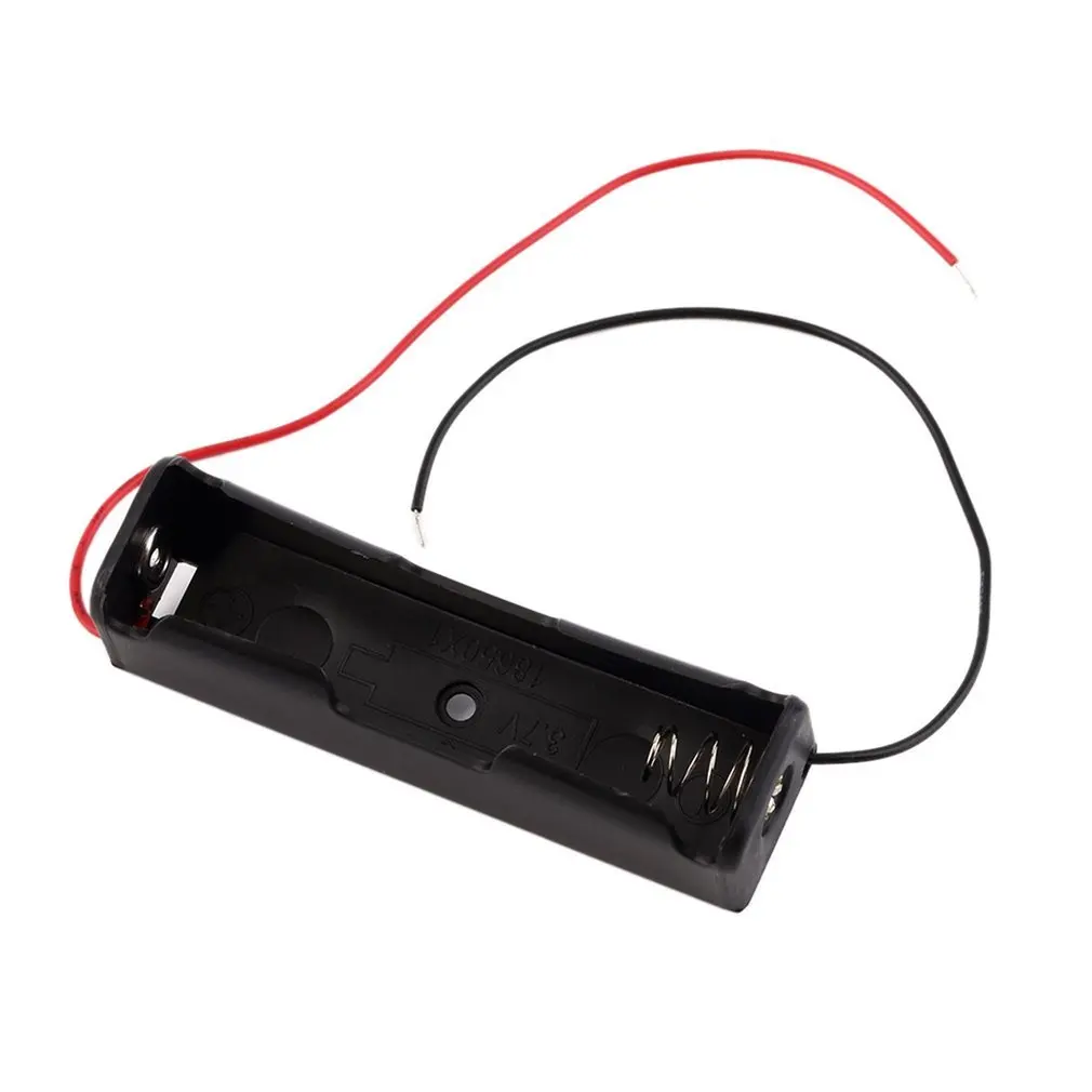 

Portable Plastic Battery Case Holder Storage Boxes With Wire Leads For 18650 Batteries 3.7V Black Battery Holder Box