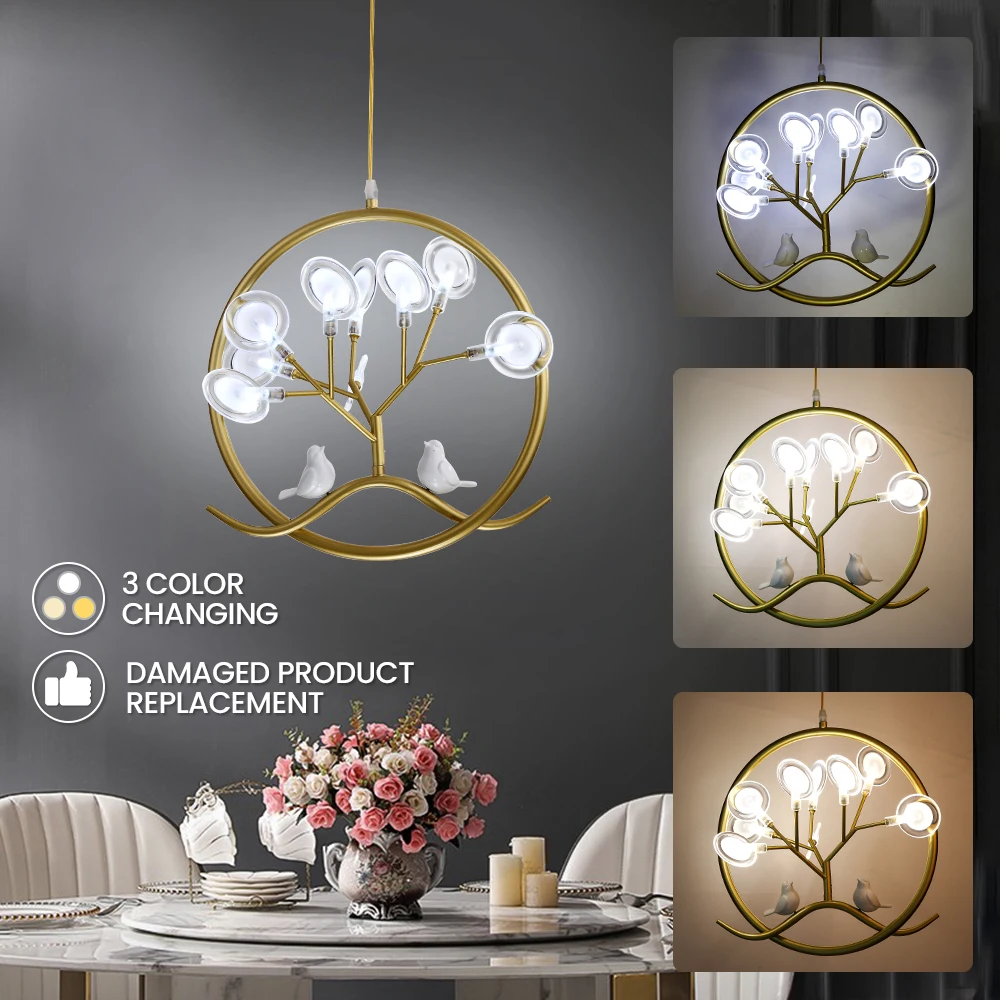 Современная светодиодная Подвесная лампа металлический круглый светильник из