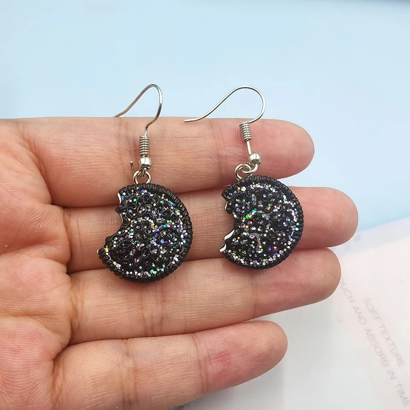 

1 пара милые висячие серьги с имитацией еды печенье для женщин и девушек модные висячие серьги студенческий подарок ювелирные изделия EC701