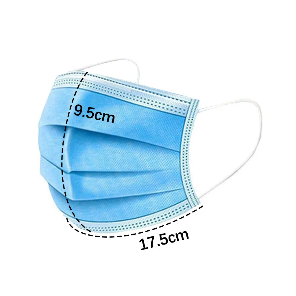 

Mascarilla 50pc Disposable Mask Industrial 3ply Ear Loop Breathable Face Mask Masque Cubrebocas Masque#E5