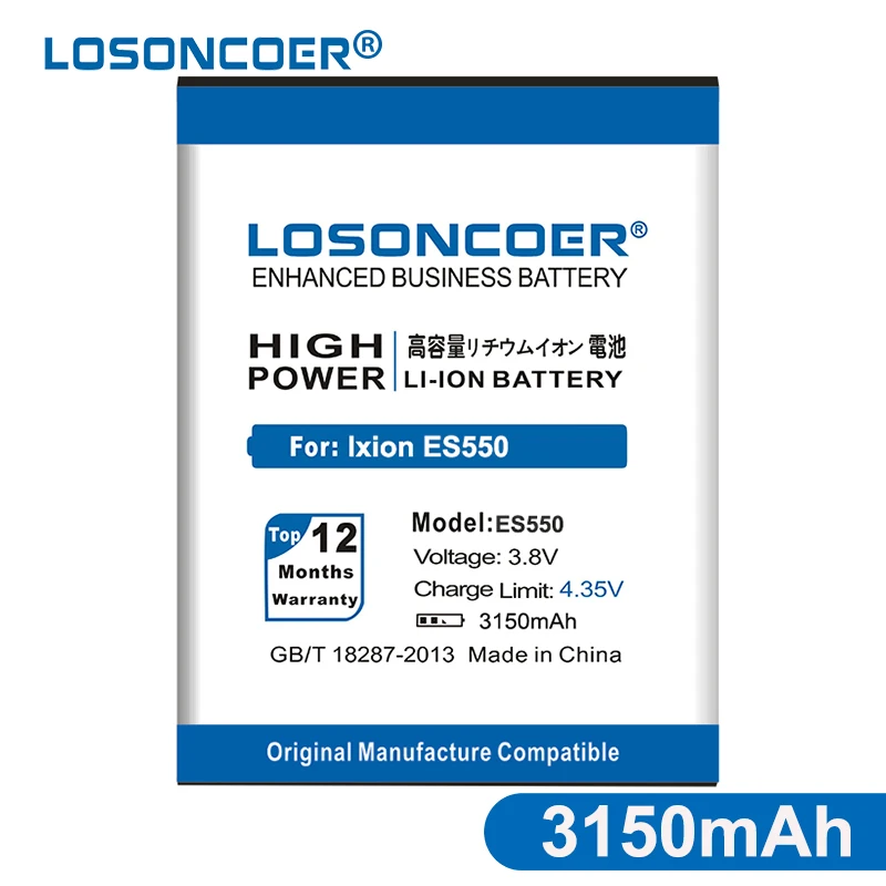 LOSONCOER Новинка 3150 мАч ES550 батарея для DEXP IXION ES550 для Fine power C1 Для Fine power C1 высококачественные Аккумуляторы для мобильных телефонов