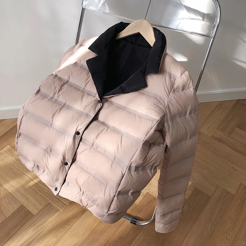 2019 Женское зимнее пальто с длинным рукавом и стоячим воротником белое пуховое