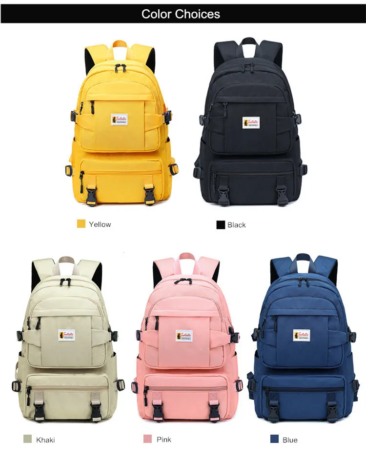 

2020 Fashion yellow backpack children school bags for girls waterproof oxford large school backpack for teenagers school bags