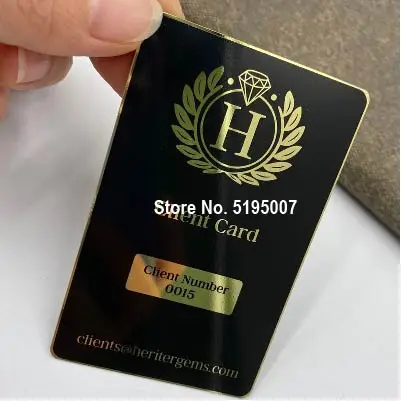 Custom Shiny Gold Plated Laser Cut Visiting Card Metal Business Cards