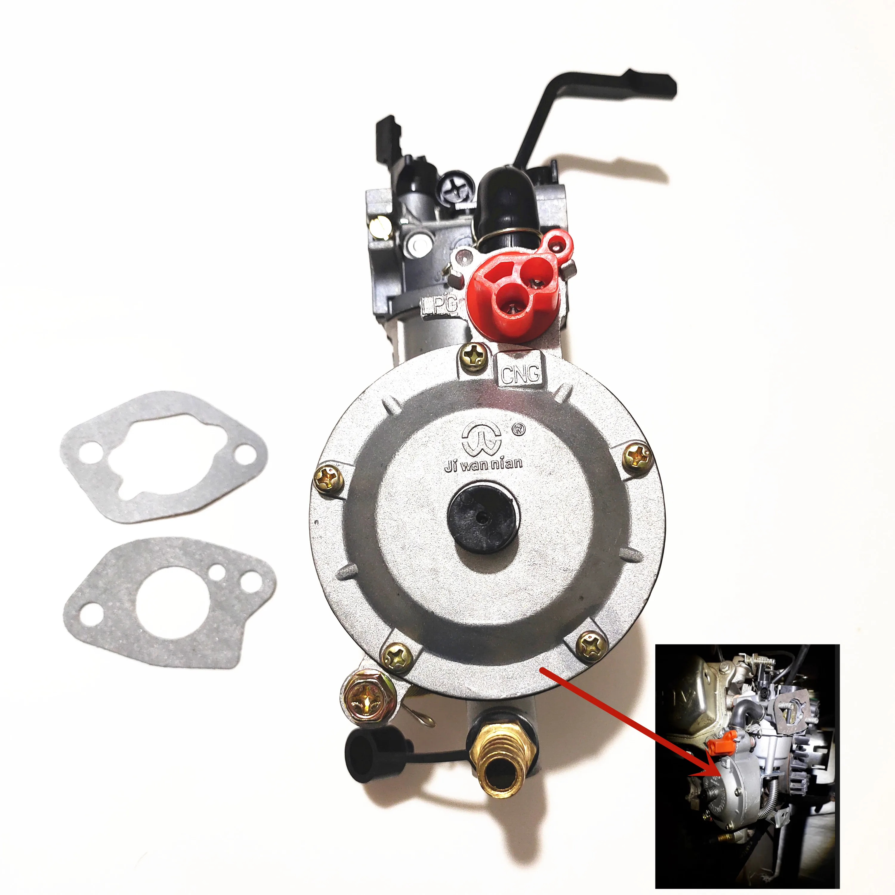 Duplo do Lpg Gerador a Gasolina ng do Combustível para 2kw Kit de Conversão Carburador Gx200 168f 170f Gpl Carb 2.5kw 2.8kw 3kw Gx160