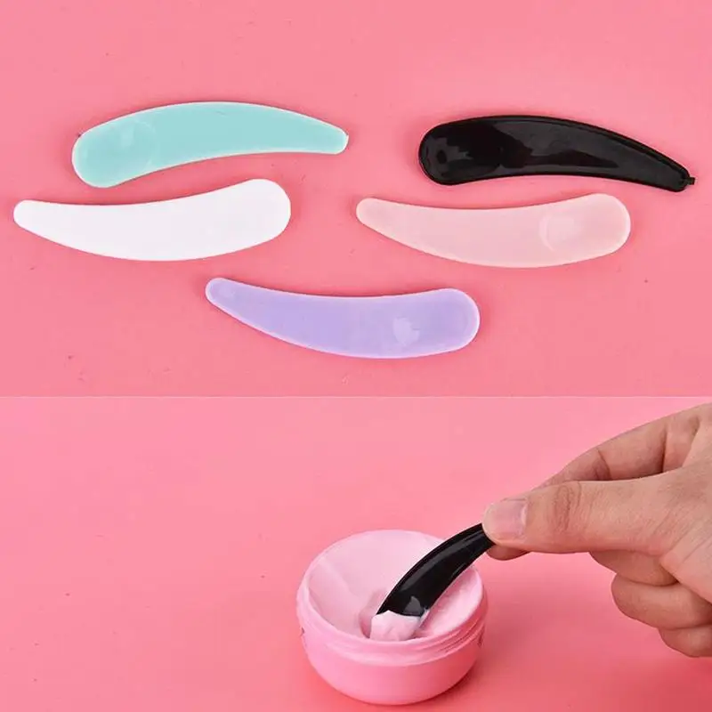 

Blue Disposable Mini Crescent Spoon Cosmetic Small Filling Cream Pick Dispensing Stick Spoon Beauty Spatula Tool G1J5
