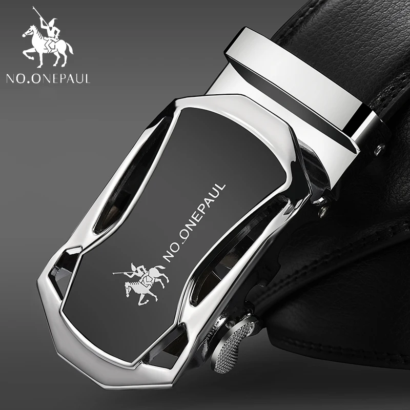 

NO.ONEPAUL For Mens Automatic Buckle Belts Fashion Designer Luxury Brand Male Waist Strap High Quality Men Genuine Leather Belt
