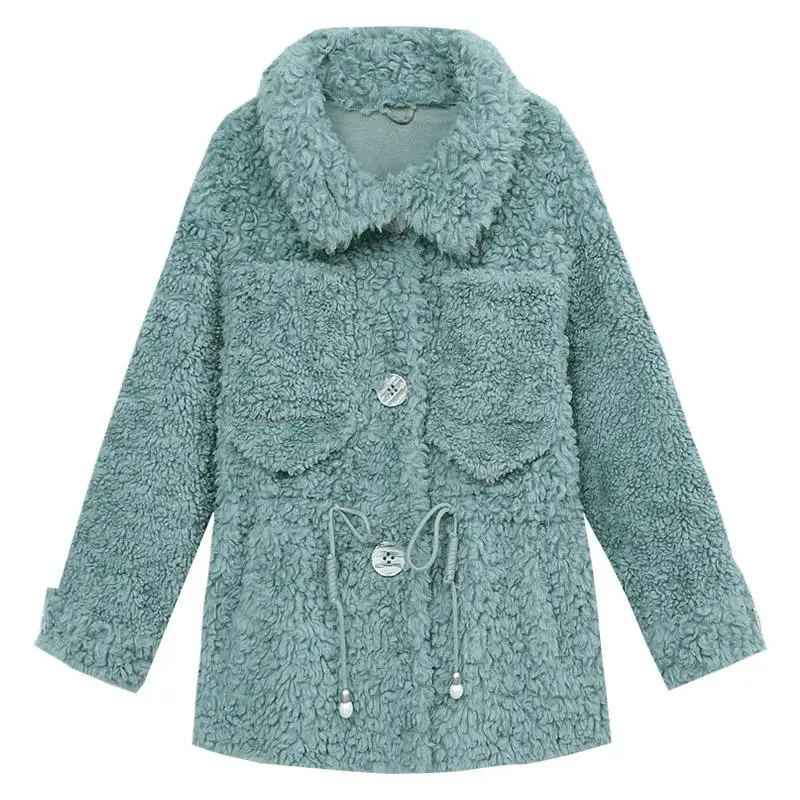 

Women 2020 Autumn And Winter New Faux Fur Coats Sheep Sheared Granular Outwear Female Loose Casual Warm Fake Fur Overcoats R49