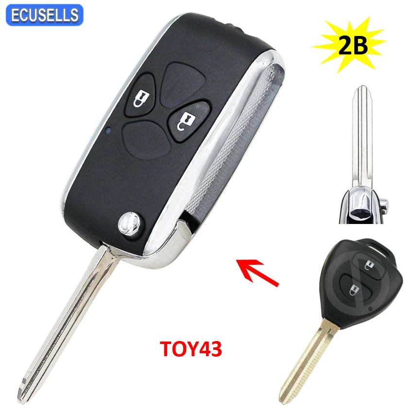 Модифицированный флип 2/3/4 кнопка дистанционного ключа автомобиля чехол для Toyota