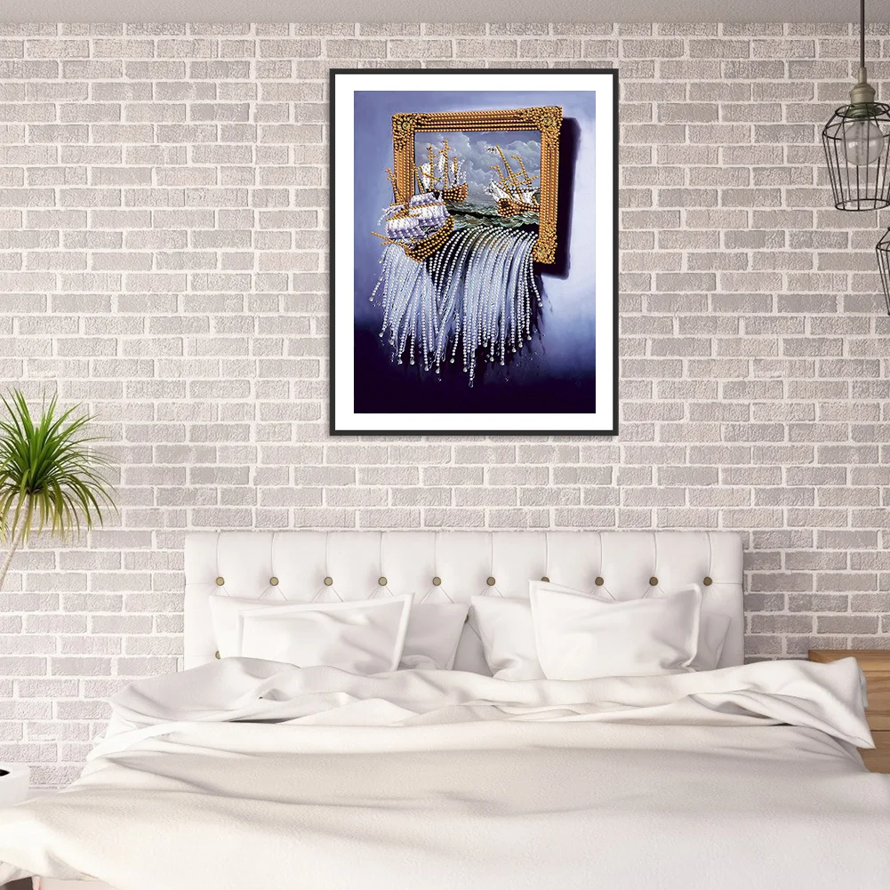 Картина из страз 5D &quotсделай сам&quot водопад специальная форма полная мозаика