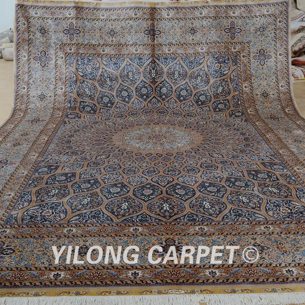 YILONG 10 'x 14' большой шелковый ковер ручной работы для гостиной восточный