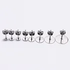 T 100% серьги-гвоздики из нержавеющей стали с резьбой, с плоской головкой, базовые штифты с серьгами, для изготовления ювелирных изделий