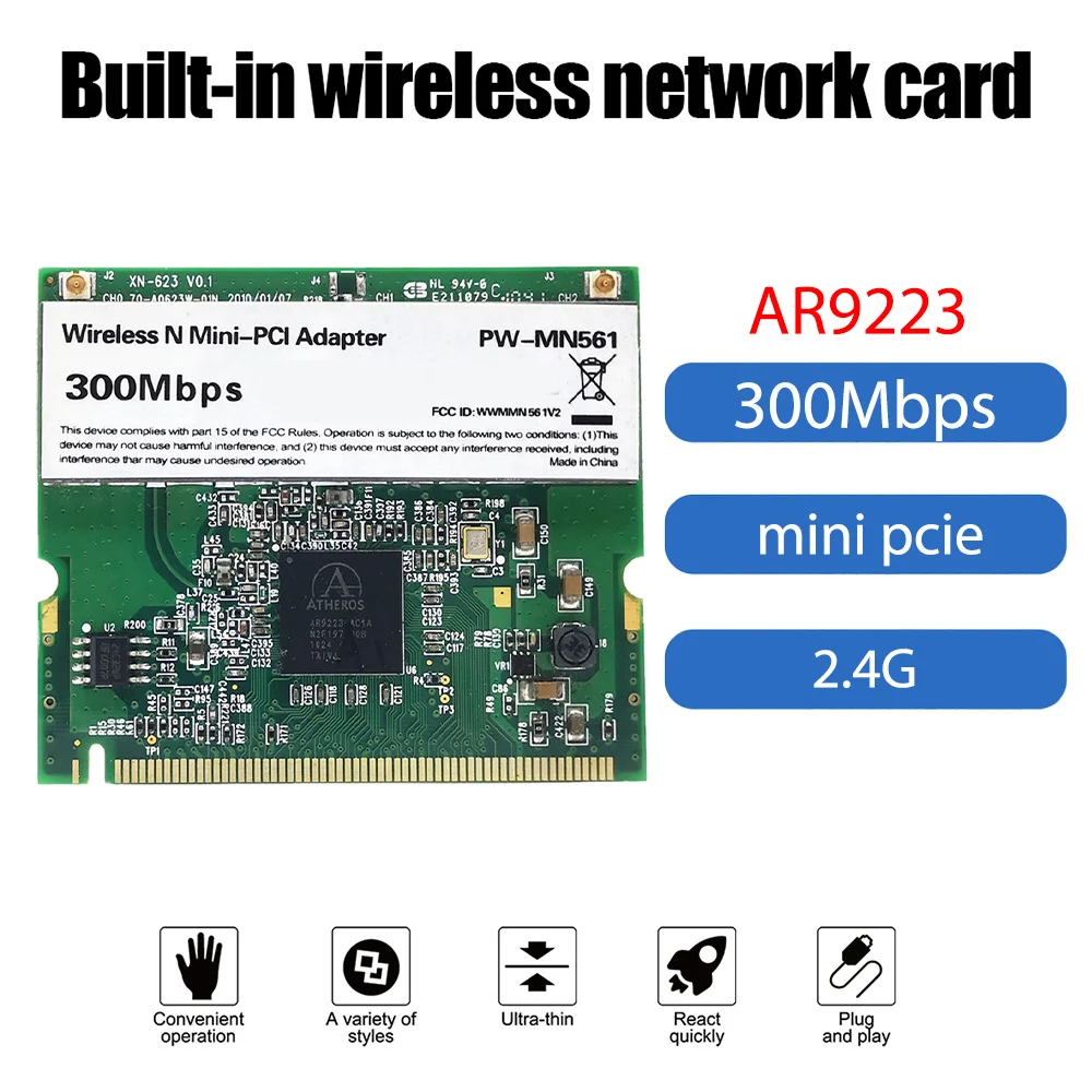 

DNMA-91 AR9223 300 Мбит/с мини PCI беспроводной N WiFi адаптер Wi-Fi карта Wlan карта Поддержка Linux ROS