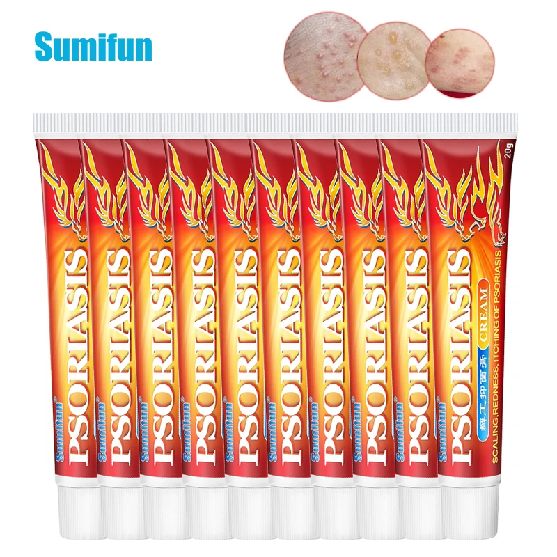 

10pcs Sumifun Psoriasis Antipruritic Cream Pruritus Eczema Dermatitis Ointment Antibacterial Anti-Itch Herbal Medical Plaster