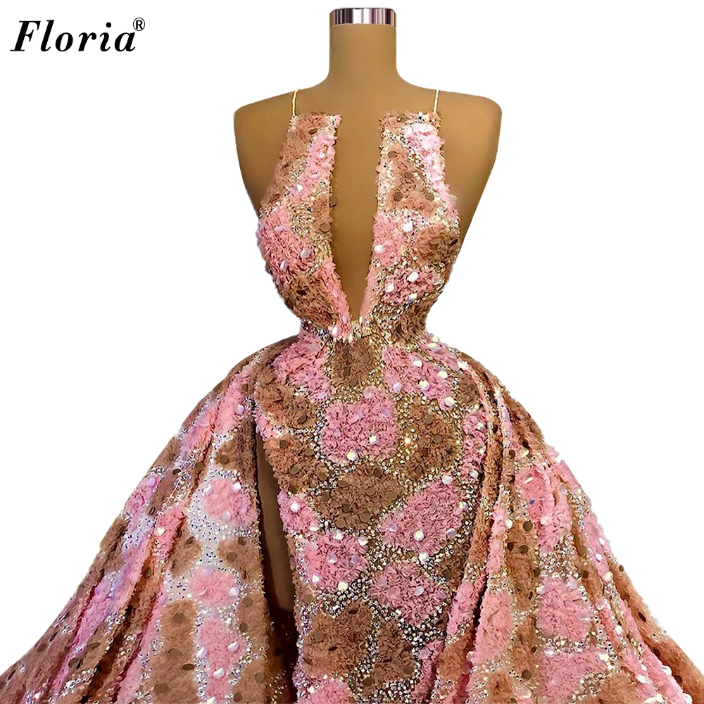 4 Designs Fairy Evening Dresses Mermaid Heavy Handmade Evening Gowns For Women Haute Couture Formal Prom Party Dresses Vestidos