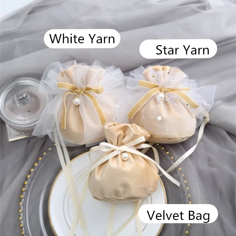 1 шт. высокое качество цвет шампанского бархатные сумки звезда пряжи украшение в