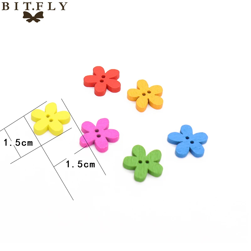 Деревянные пуговицы для скрапбукинга 100 шт. цифры/цветы сделай сам деревянные