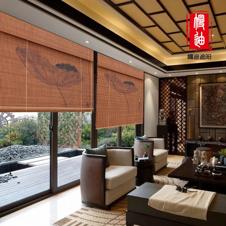 Бамбуковые занавески с принтом в китайском стиле дзен для гостиной балкона