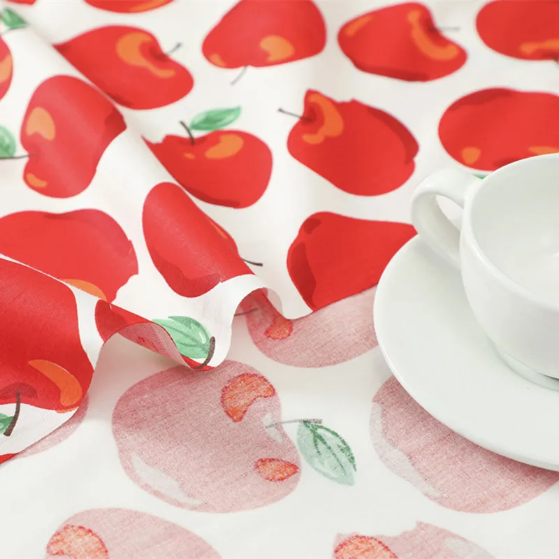 Саржевая хлопчатобумажная ткань с принтом Apple 100% простыня для рукоделия шитья