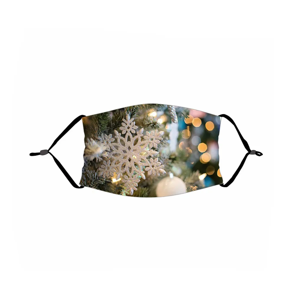 

Adult Christmas Mask Protective Pm2.5 Filter Printing Mouth Face Mask Reusable Breathable Dustproof Earloops Mask Mascarillas#FS