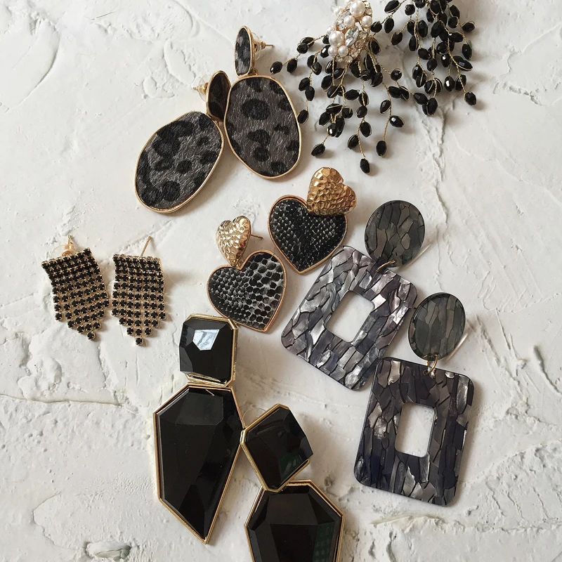 Женские серьги ручной работы Ztech Za винтажные металлические сережки черного цвета